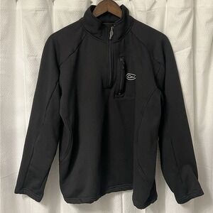 Drake 1/4 Zip Pullover Black Outdoor‎ Mountain Hiking Camping Warm Large Coat EC